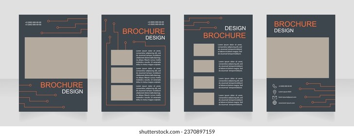 Diseño del folleto en blanco de instalación del sistema de ingeniería. Conjunto de plantillas con espacio de copia para texto. Recopilación de informes corporativos prefabricados. Editable 4 páginas de papel. Fuentes Arial, Myriad Pro utilizadas