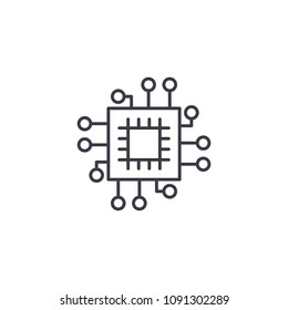 Engineering system linear icon concept. Engineering system line vector sign, symbol, illustration.