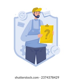 Engineering technician maintenance support vector illustration
