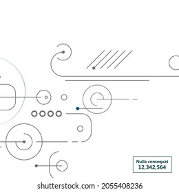 Engineering technological vector made with circles and lines. Vector geometric composition template and layout