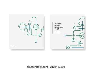 Engineering technological vector made with circles and lines. Vector geometric composition template and layout