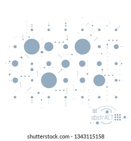 Engineering technological vector wallpaper made with circles and lines. Modern geometric composition can be used as template and layout. Abstract technical background.
