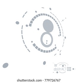 Engineering technological vector wallpaper made with circles and lines. Modern geometric composition can be used as template and layout. Abstract technical background.
