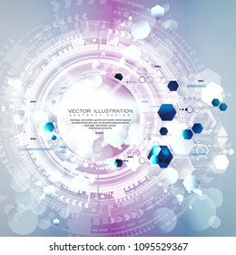 Engineering technology with various elements Digital space for content network  business tech presentation on light color background Vector illustration