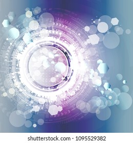 Engineering technology with various elements Digital space for content network  business tech presentation on light color background Vector illustration