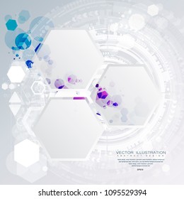 Engineering technology with various elements Digital space for content network  business tech presentation on light color background Vector illustration