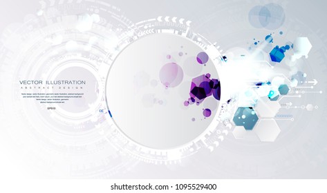 Engineering technology with various elements Digital space for content network  business tech presentation on light color background Vector illustration