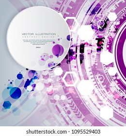 Engineering technology with various elements Digital space for content network  business tech presentation on light color background Vector illustration