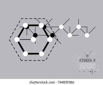 Engineering technology vector wallpaper made with circles and lines. Technical drawing abstract background. Art graphic illustration.