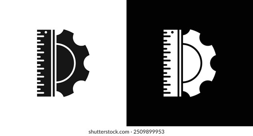 Icono de herramienta de ingeniería Conjunto de logotipo de Vector de arte de línea negra