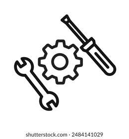 Icono de la herramienta de ingeniería signo de Vector blanco y negro