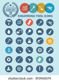 Engineering tool icon set design,clean vector