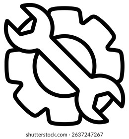 engineering tool icon Simple thin line stroke