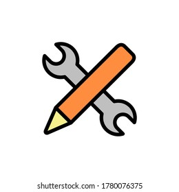 Engineering, tool, pen icon. Simple color with outline vector elements of knowledge icons for ui and ux, website or mobile application