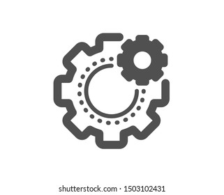 Engineering tool sign. Cogwheel icon. Cog gear symbol. Classic flat style. Simple cogwheel icon. Vector