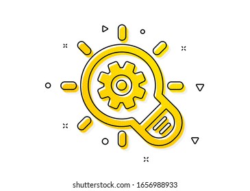 Engineering tool sign. Cogwheel icon. Idea bulb symbol. Yellow circles pattern. Classic cogwheel icon. Geometric elements. Vector