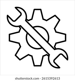 engineering tools icon in outline style vector illustration