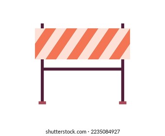 Engineering tools symbols and barrier, warning sign variety material concept copy space flat vector illustration.