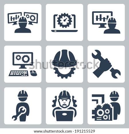 Engineering vector icons set