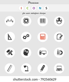 engineering vector icons for web and user interface design