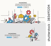 Engineering for website banner and landing page , Flat line design for website element , eps10 vector format