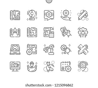 Engineering Well-crafted Pixel Perfect Vector Thin Line Icons 30 2x Grid for Web Graphics and Apps. Simple Minimal Pictogram