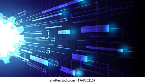 Engineering wheel pattern Technology style Glow circuit board EP.1.Hi-tech communication concept innovation background vector illustration