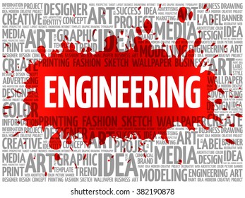 Engineering Word Cloud Creative Business Concept Stock Vector (royalty 