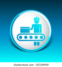 Engineering workshop Industrial operation icon vector button logo symbol concept.