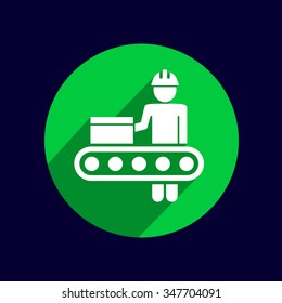 Engineering workshop Industrial operation icon vector button logo symbol concept.