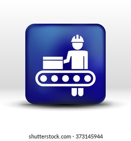 Engineering workshop Industrial operation icon vector button logo symbol concept.