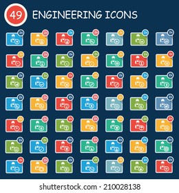 Engineering,Engineer concept icons,clean vector