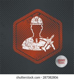 Engineering,stamp design on old dark background,grunge concept,vector