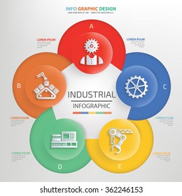 Engineer,machine,industry Infographics concept design,clean vector