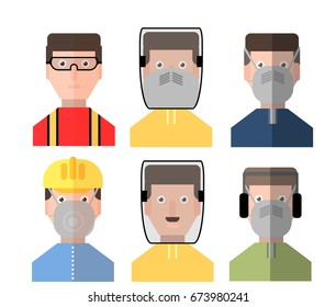 Engineers cartoon set with civil engineering construction workers architect and surveyor isolated vector illustration