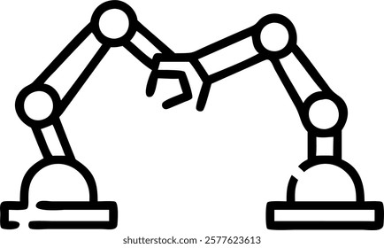 Engineers collaborating with robots on assembly line concept as A candid shot of engineers and robotic arms working together on an assembly line in a modern factory. They are fine