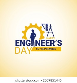 Engineers' Day in India is celebrated on September 15, Vector illustration creative design banner poster social media design for Engineer's Day. happy Labour Day or International Workers Day May