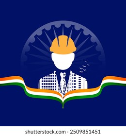 El Día de los Ingenieros en la India se celebra el 15 de septiembre, Ilustración vectorial de diseño creativo Anuncio de diseño de carteles de diseño de redes sociales para el Día del Ingeniero. feliz Día del Trabajo o Día Internacional del Trabajo mayo