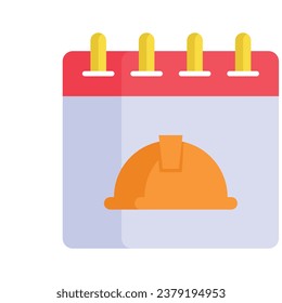 Engineers hat on calendar, labor day calendar concept vector design