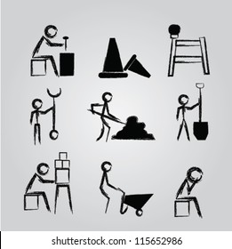 Engineers icon set,Drawing,Vector