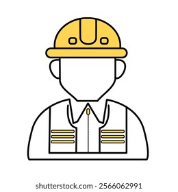 Engineers Icons Construction Worker, Silhouette Industrial Constrution Worker Safety Helmet, Construction Worker Icon Set. Editable Stroke.