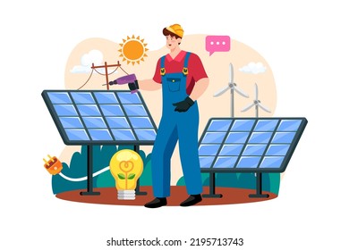 Engineers are installing solar power