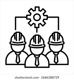 Engineers Outline Icon Illustration Vector