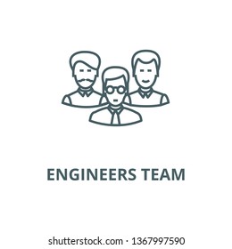 Engineers Team Line Icon Vector Engineers Stock Vector (Royalty Free ...