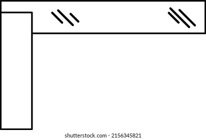 Engineers try-square isolated vector on white background. This tool is used to accurately check and mark 90 degree angle, or to verify the squareness of straight edges and lines.