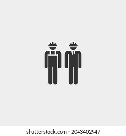 Signo de ilustración de icono vectorial de ingenieros