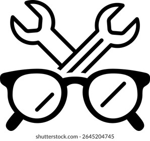 Visão do Engenheiro: Um emblema estilizado de chaves cruzadas e óculos, simbolizando a precisão, habilidade e visão perspicaz de um engenheiro.