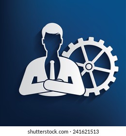 Engine,human resource design on blue background,clean vector