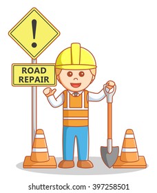 Enginer repair the road