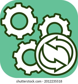 Motores y flechas, ilustración, vector sobre un fondo blanco.